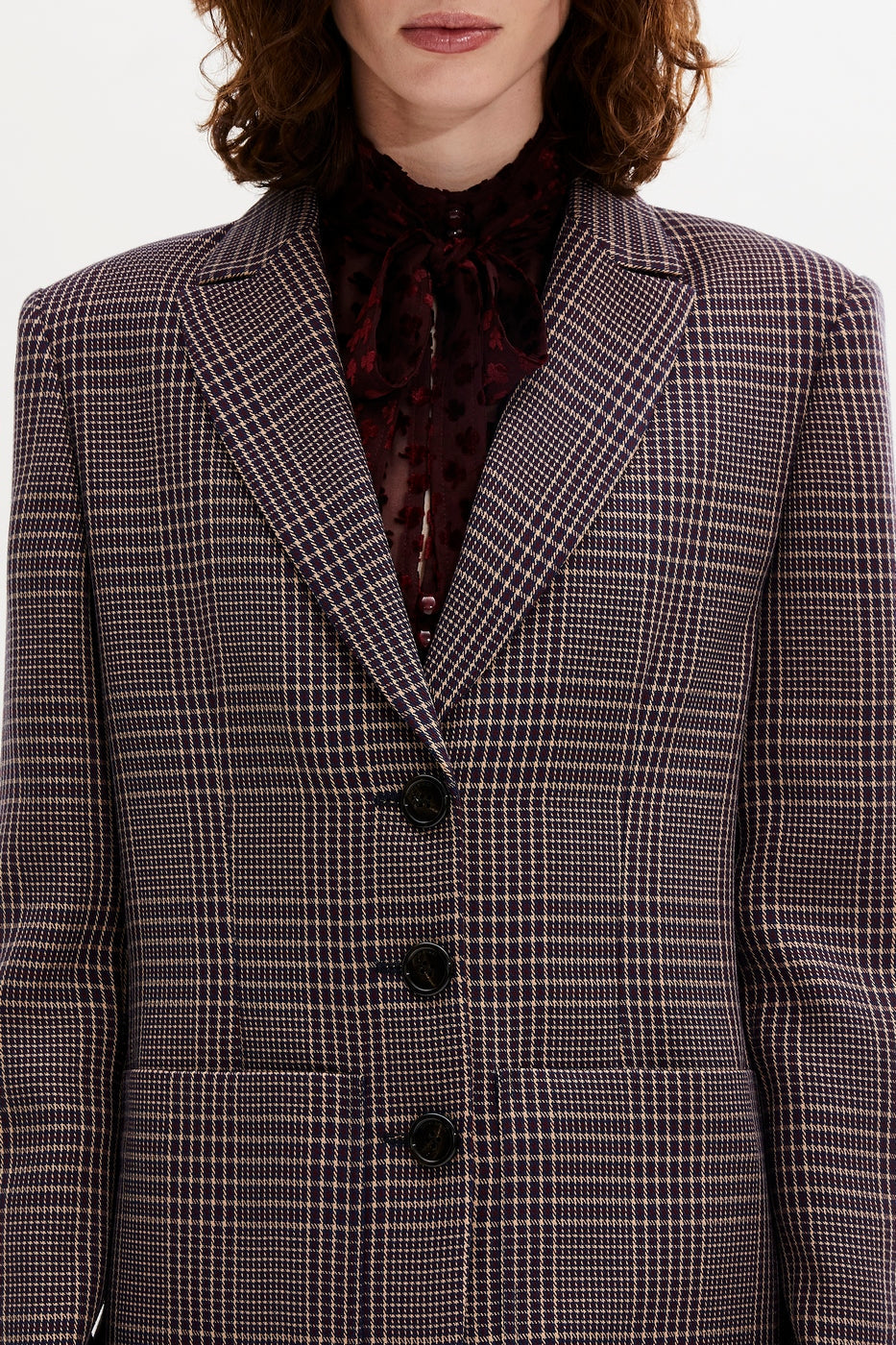 Jacket - Navy and Brown Check - Women