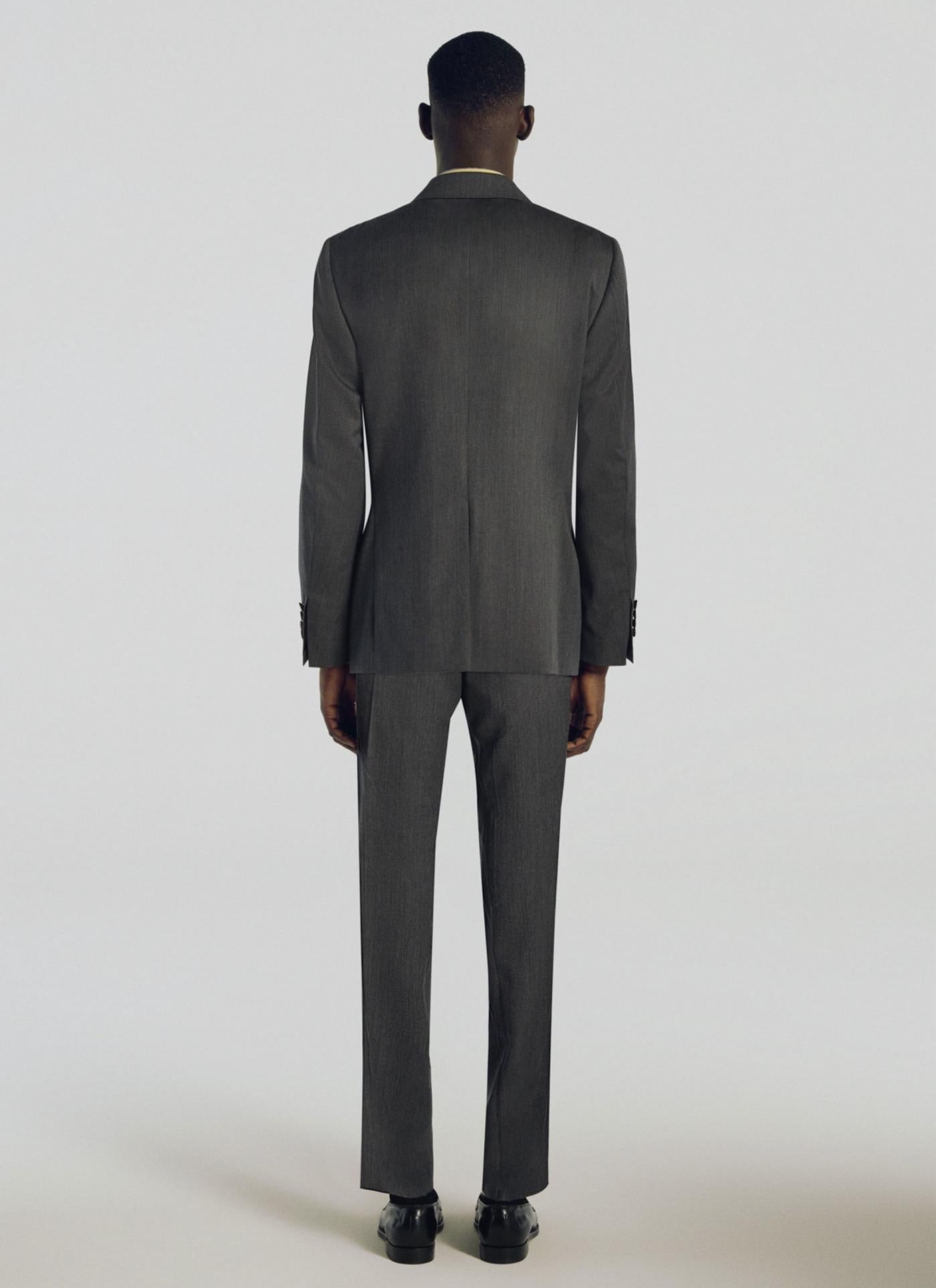 Fursac - Chaqueta Regular Fit En Sarga De Lana - Acero