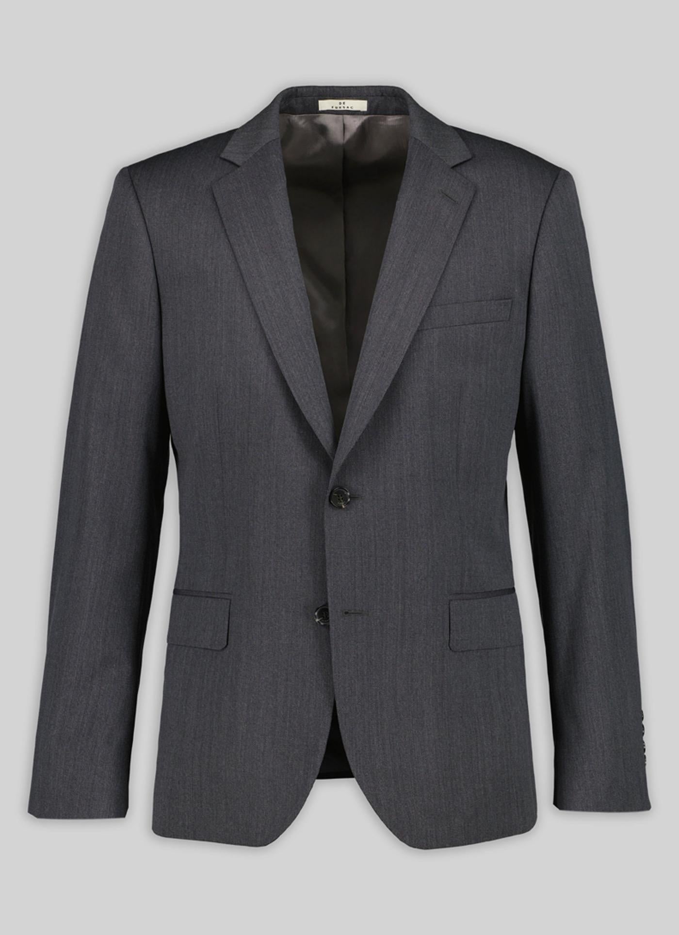 Fursac - Chaqueta Regular Fit En Sarga De Lana - Acero