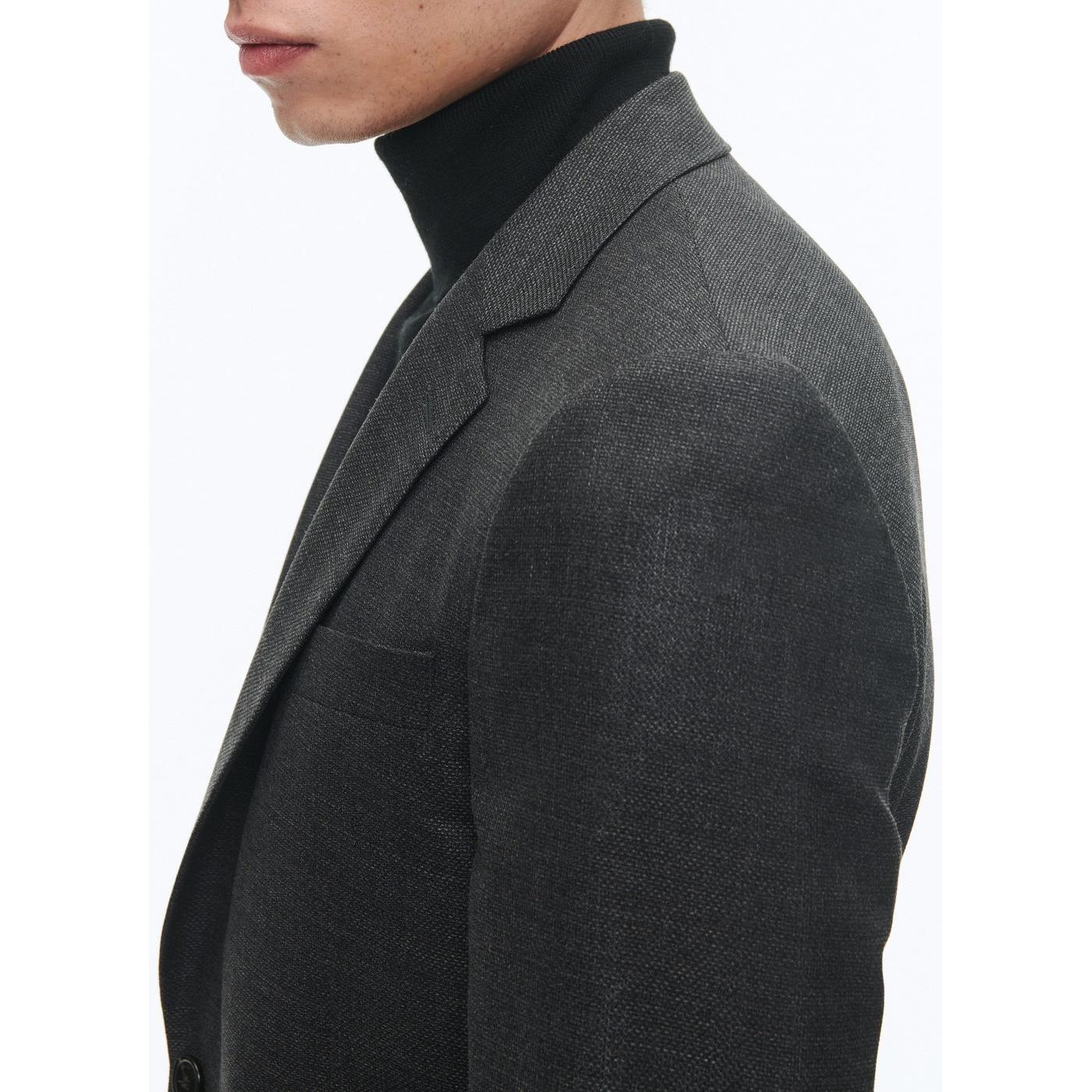 Fursac - Chaqueta Ajustada En Lana Trenzada - Antracita