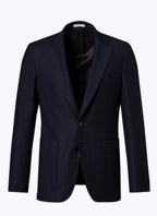 Fursac - Chaqueta Recta De Lana A Espiga - Azul Marino