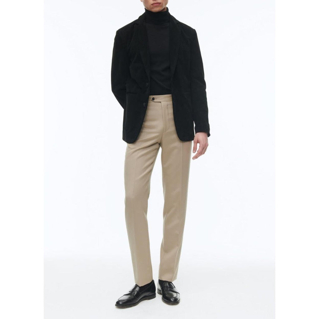 Suede Leather Blazer - Black