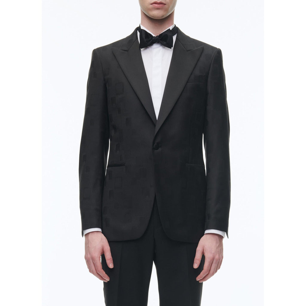 Fursac - Chaqueta de traje de jacquard de lana - Negro