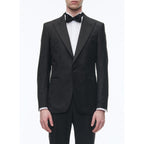 Fursac - Chaqueta de traje de jacquard de lana - Negro