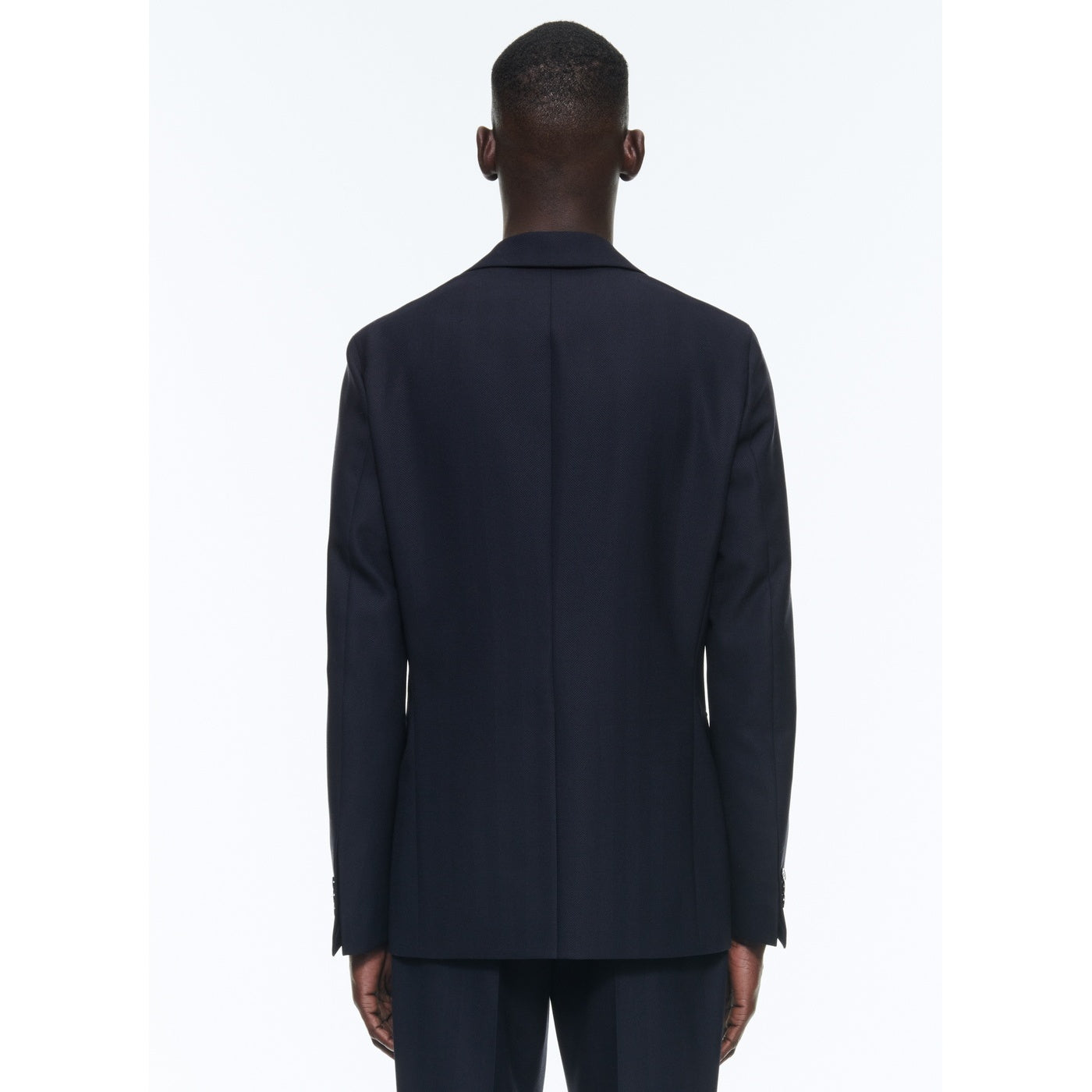 Navy Herringbone Jacket - Navy