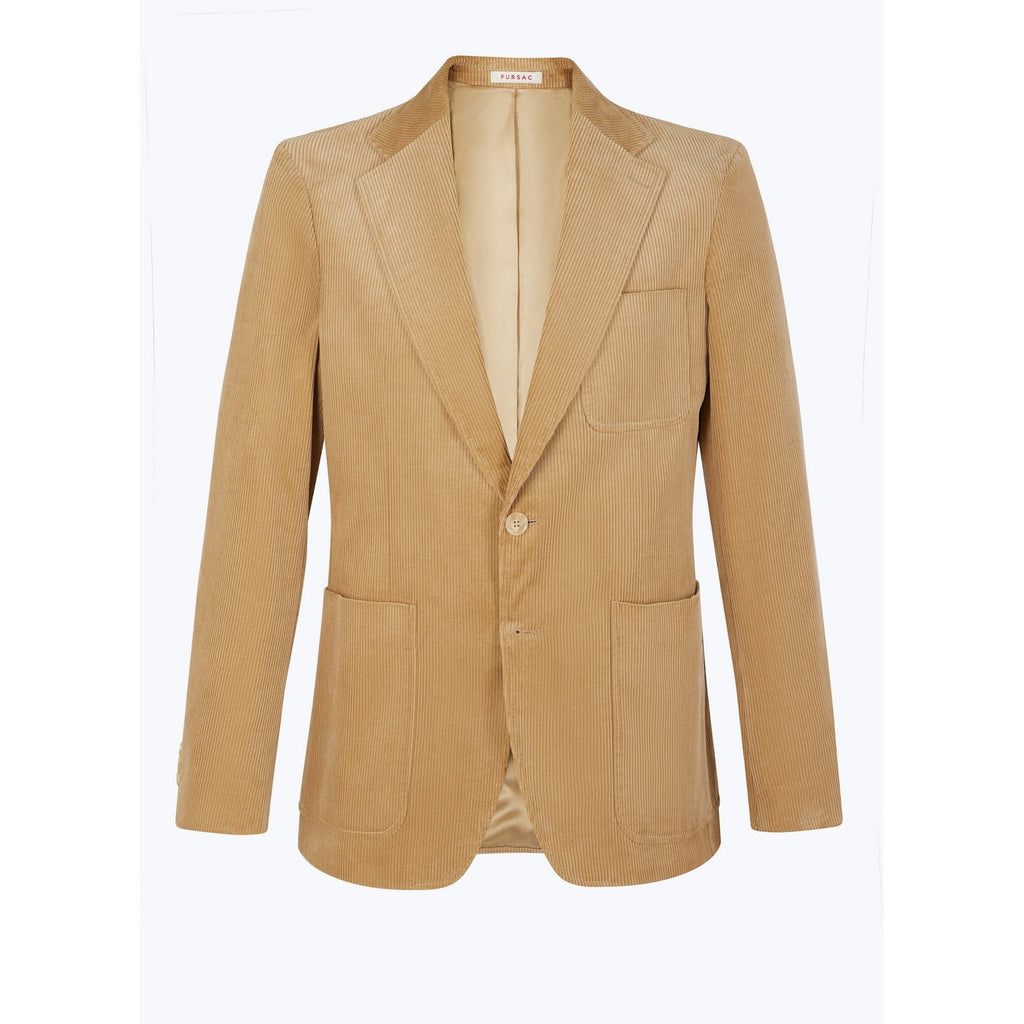 Fursac - Veste Droite En Velours Côtelé - Beige