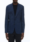 Fursac - Veste En Natté De Laine À Carreaux - Indigo - Homme