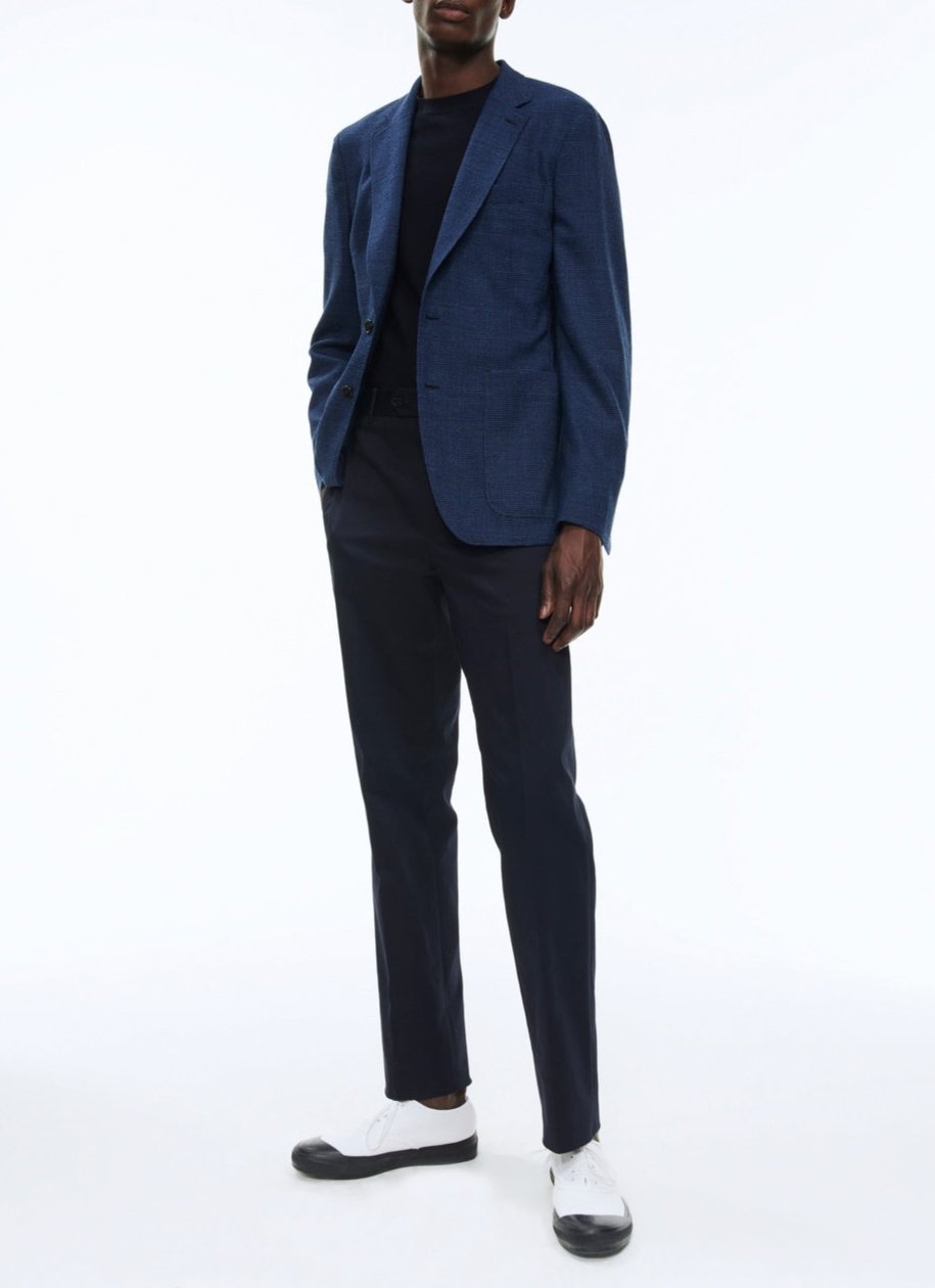 Fursac - Veste En Natté De Laine À Carreaux - Indigo - Homme