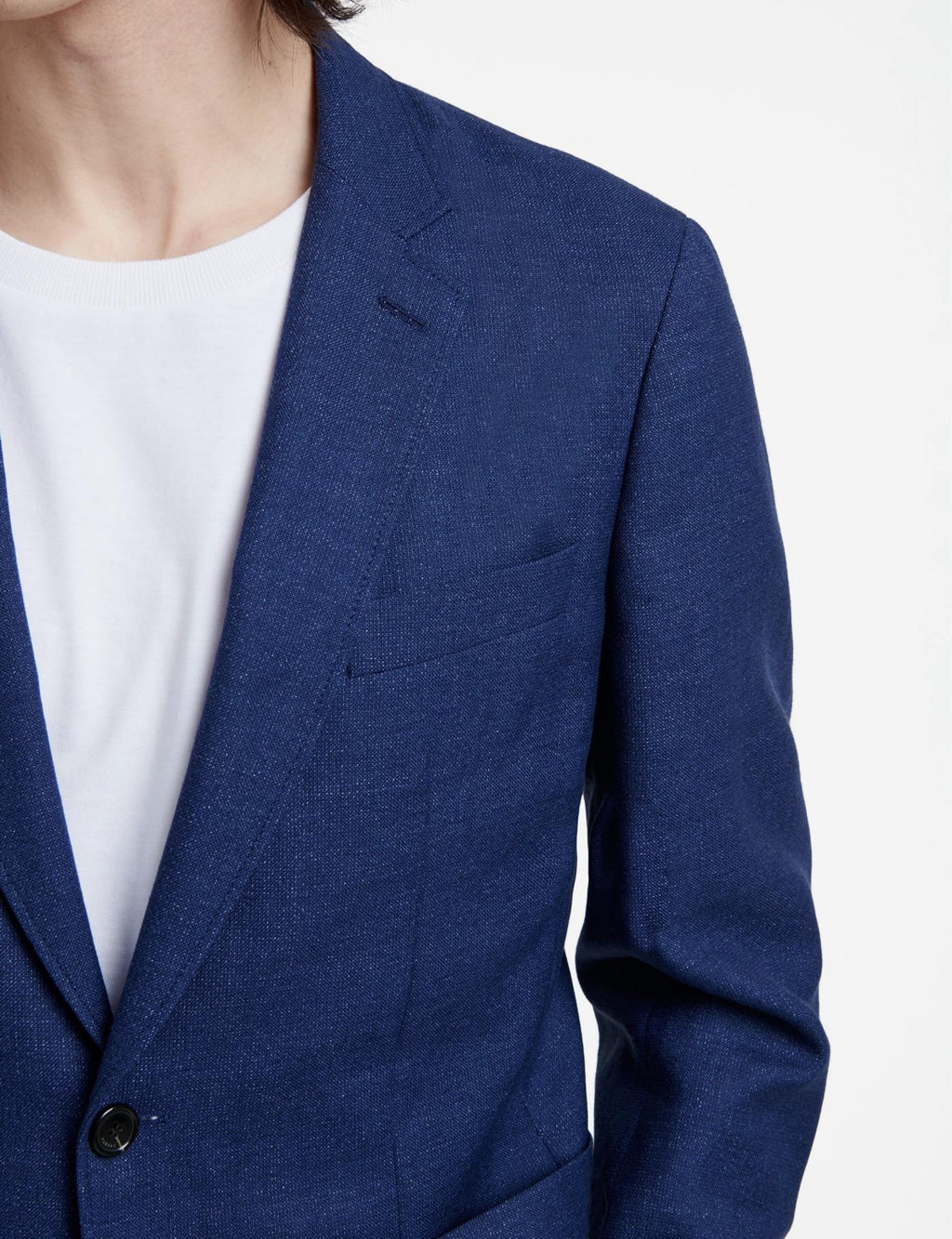 Fursac - Veste En Natté De Laine Et Lin Chiné - Indigo - Homme