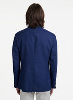 Fursac - Veste En Natté De Laine Et Lin Chiné - Indigo - Homme