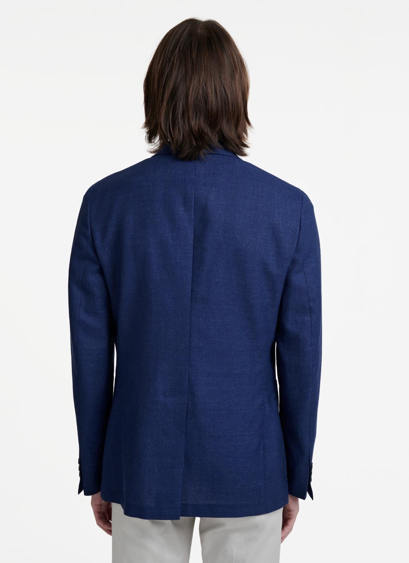 Fursac - Veste En Natté De Laine Et Lin Chiné - Indigo - Homme