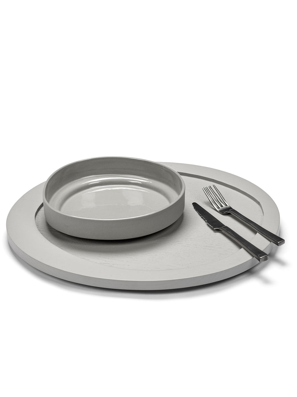 Lot De 4 Assiettes Haute - Gris Clair Inner Circle - By Maarten Baas