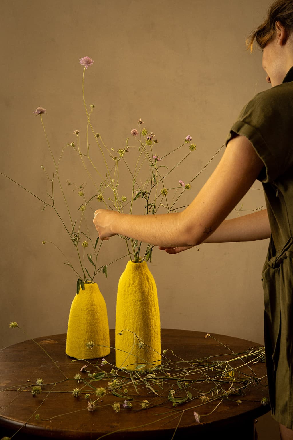 Cache Vase Cloche Uni - Citron
