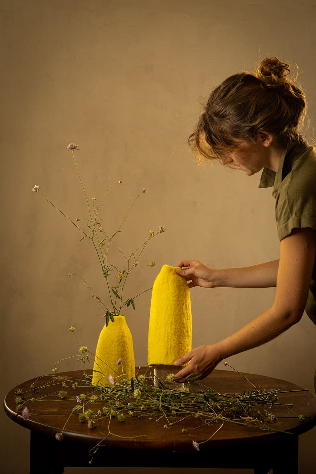 Cache Vase Cloche Uni - Citron