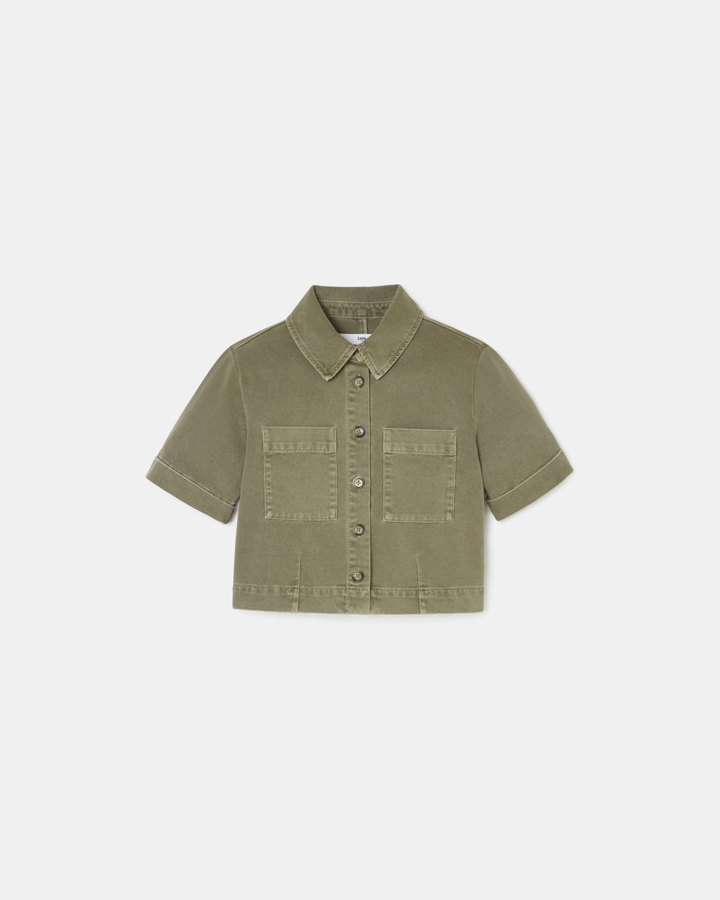 Chemise droite en jean kaki_4