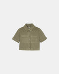 Chemise droite en jean kaki_4