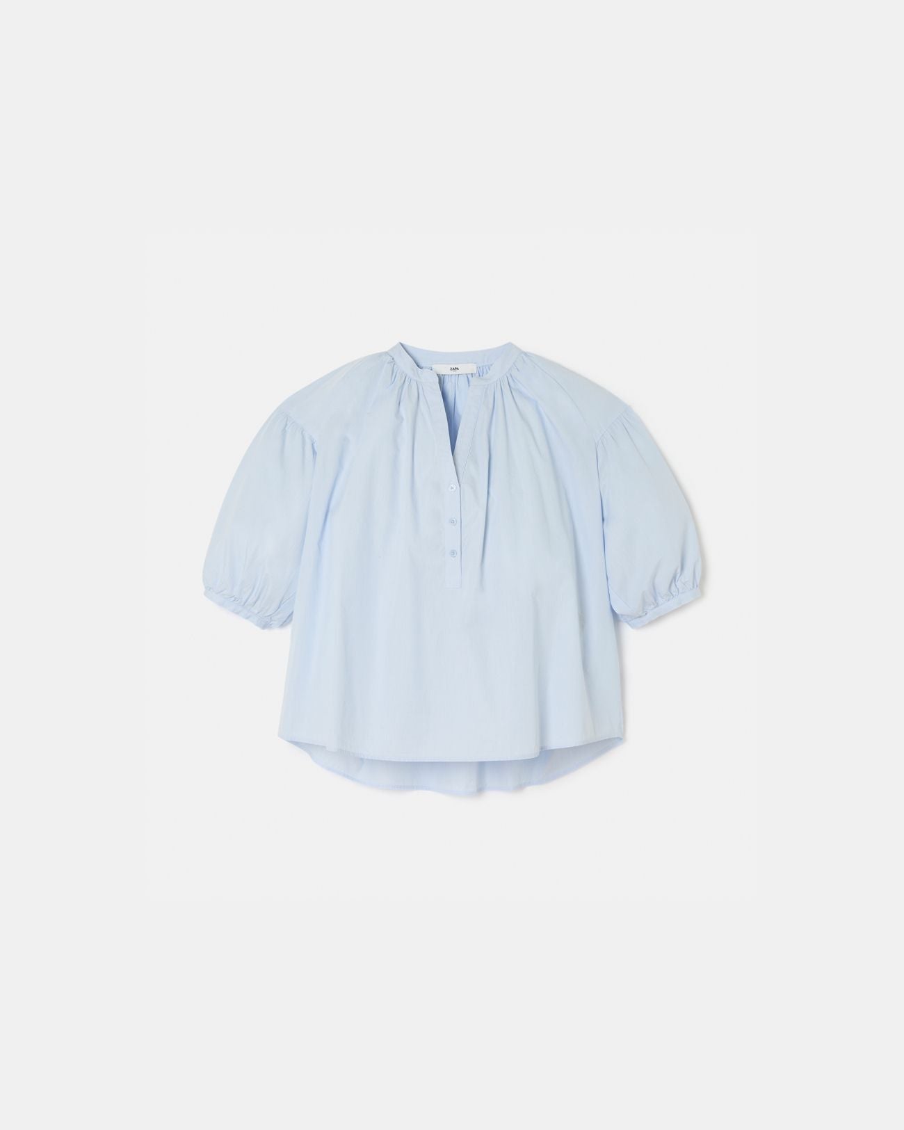 Flowing sky blue cotton blouse_1