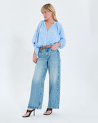 Flowing sky blue cotton shirt_1