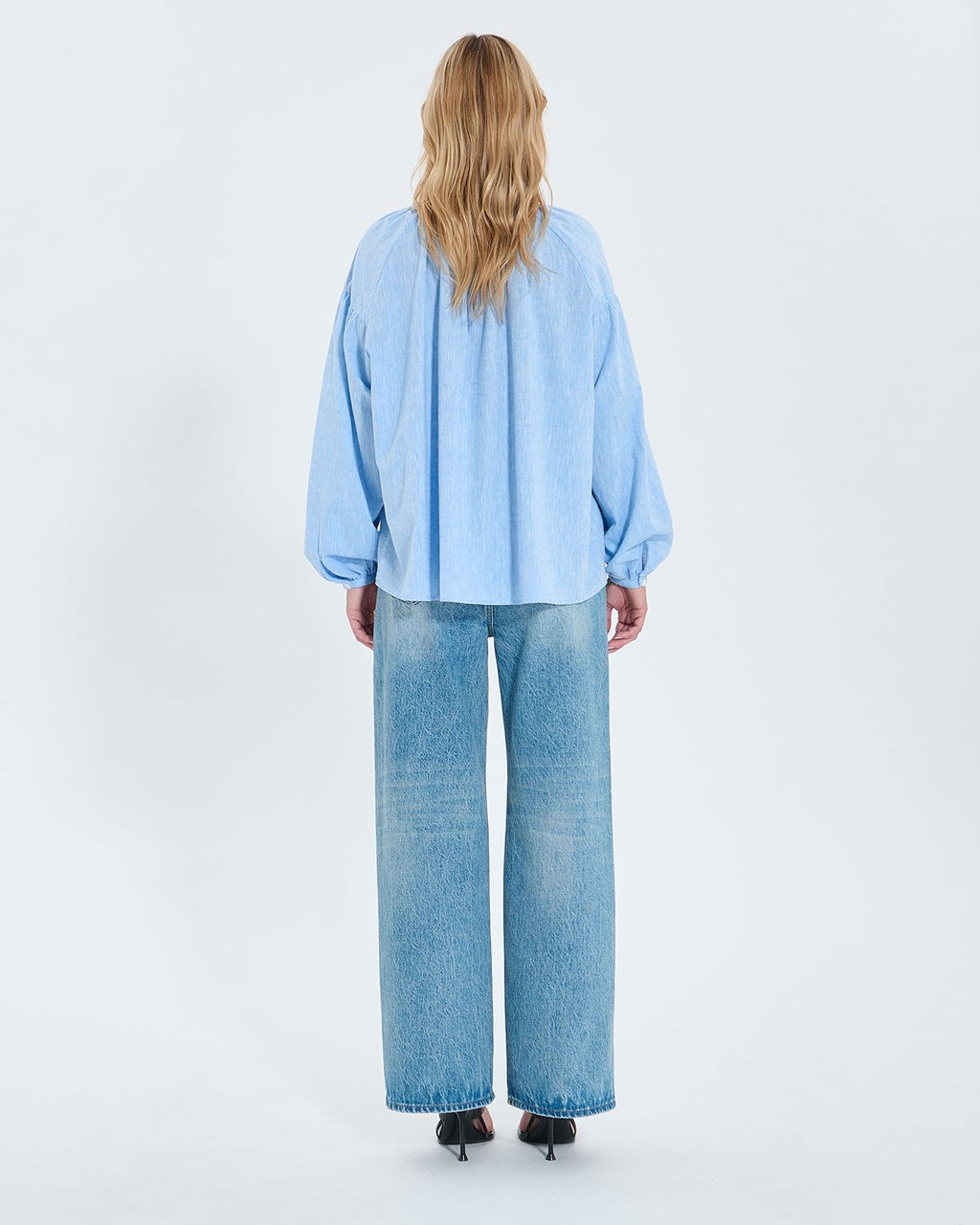 Fluid sky blue cotton shirt_3
