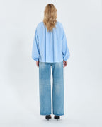 Fluid sky blue cotton shirt_3
