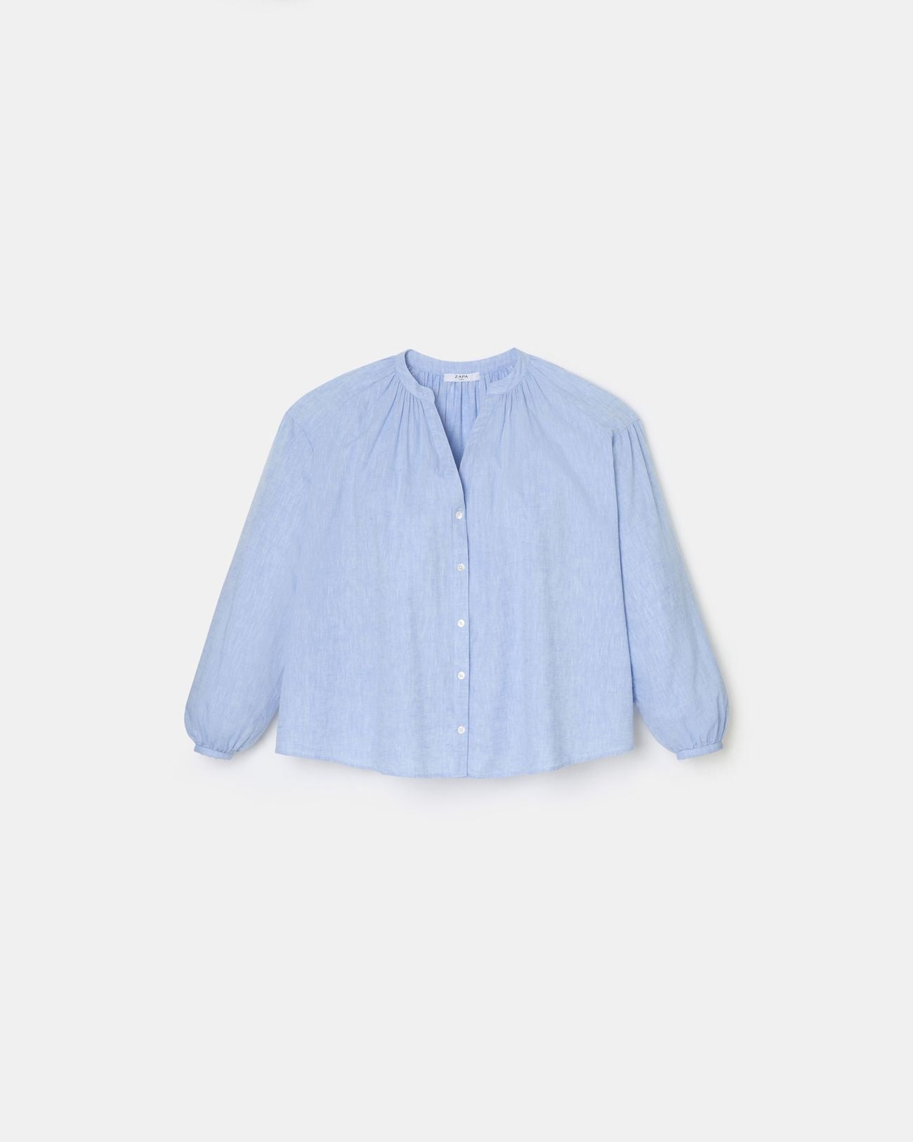 Fluid sky blue cotton shirt_5