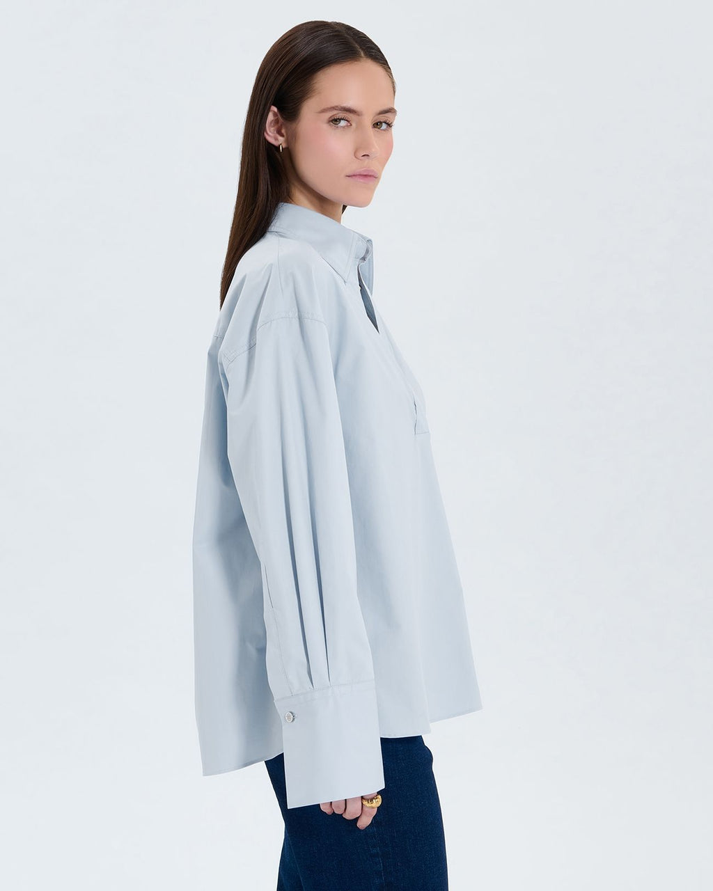 Chemise en popeline bleu ciel_2