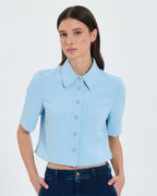 Short sky blue crepe shirt_1