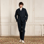 Double-Breasted Cotton Work Jacket Navy