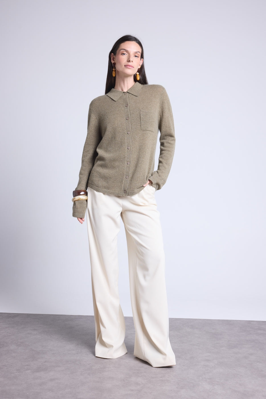 Camisa Abotonada Mujer Vera - Verde Caqui - Mujer
