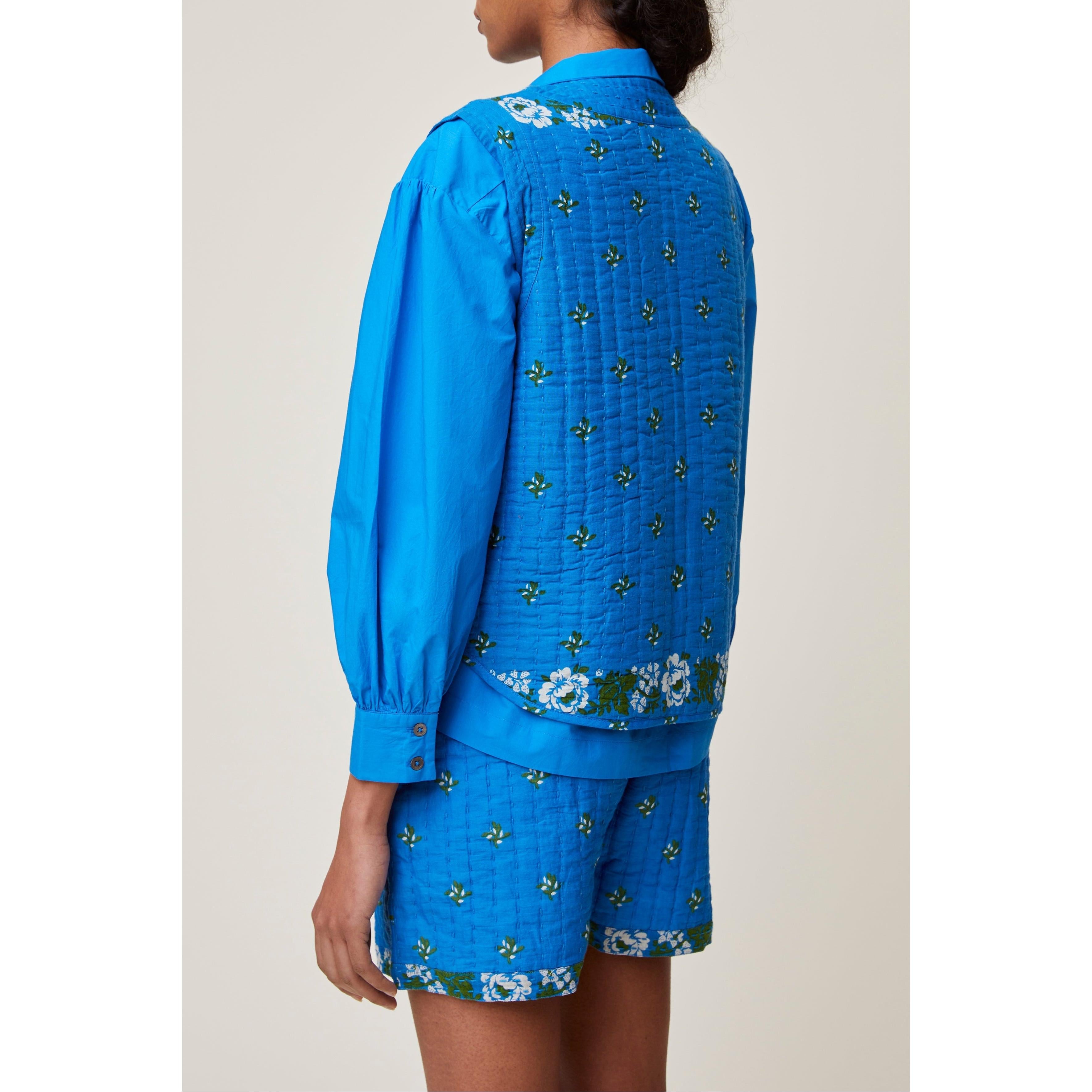 Chaleco Paula N°742 - Patchwork Blue Worker