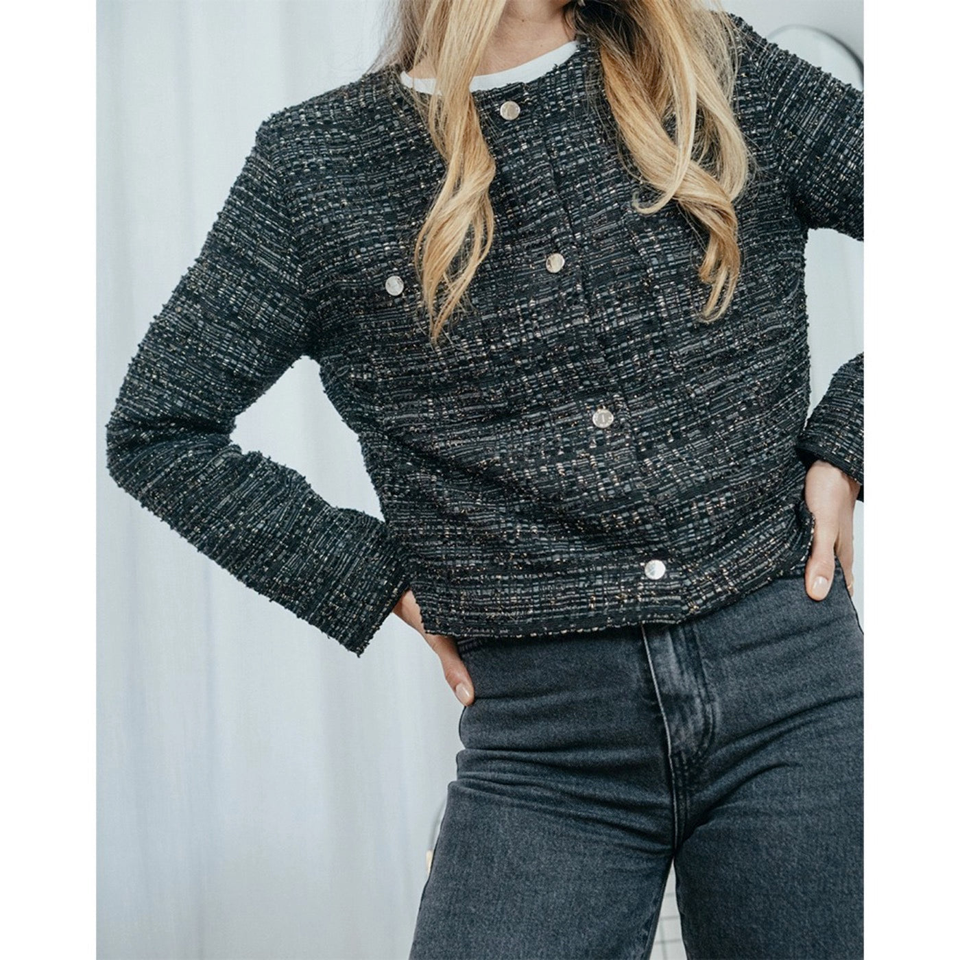 Veste Alberta - Tweed Gris
