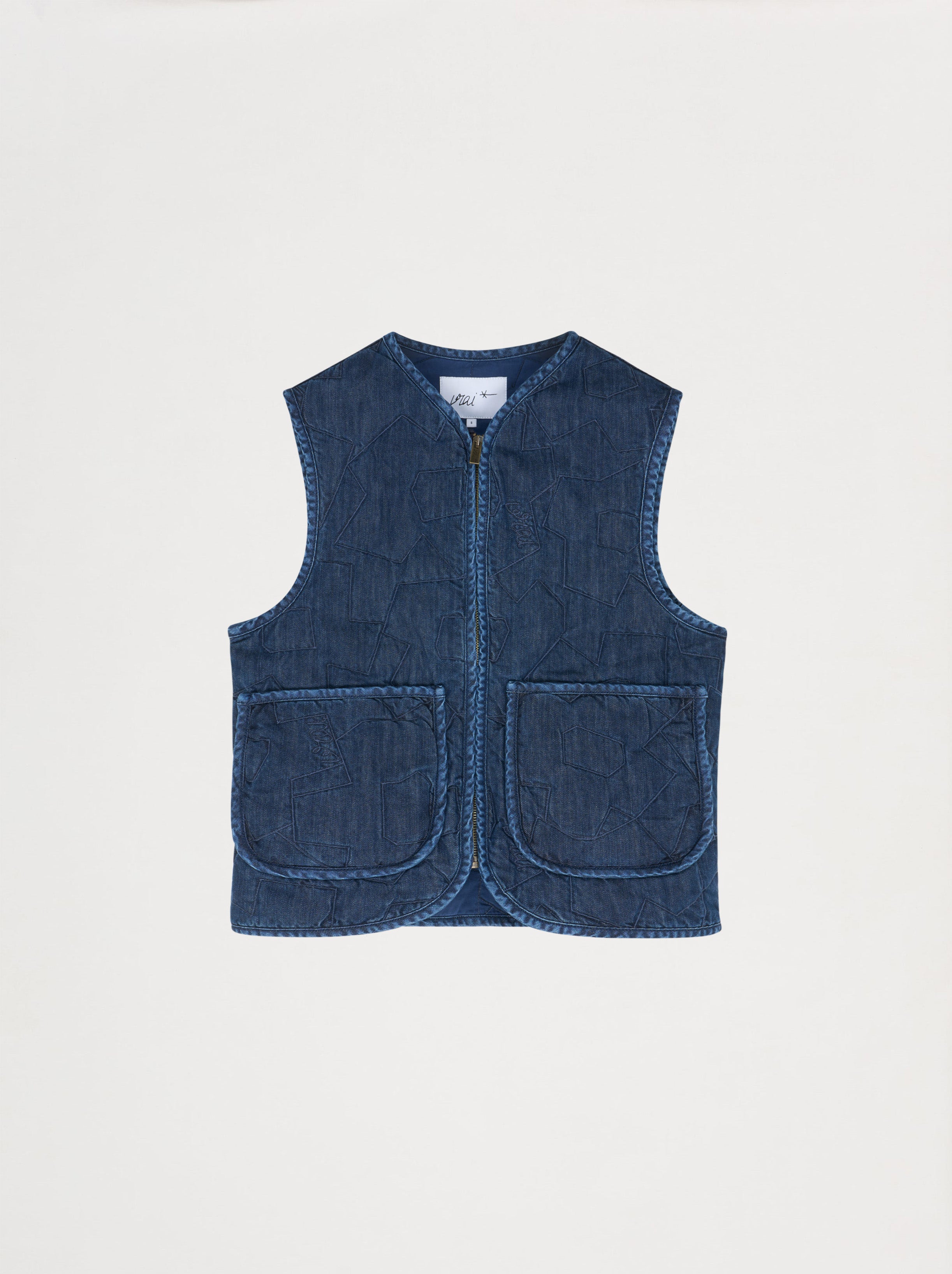 chaqueta vaquera acolchada sin mangas