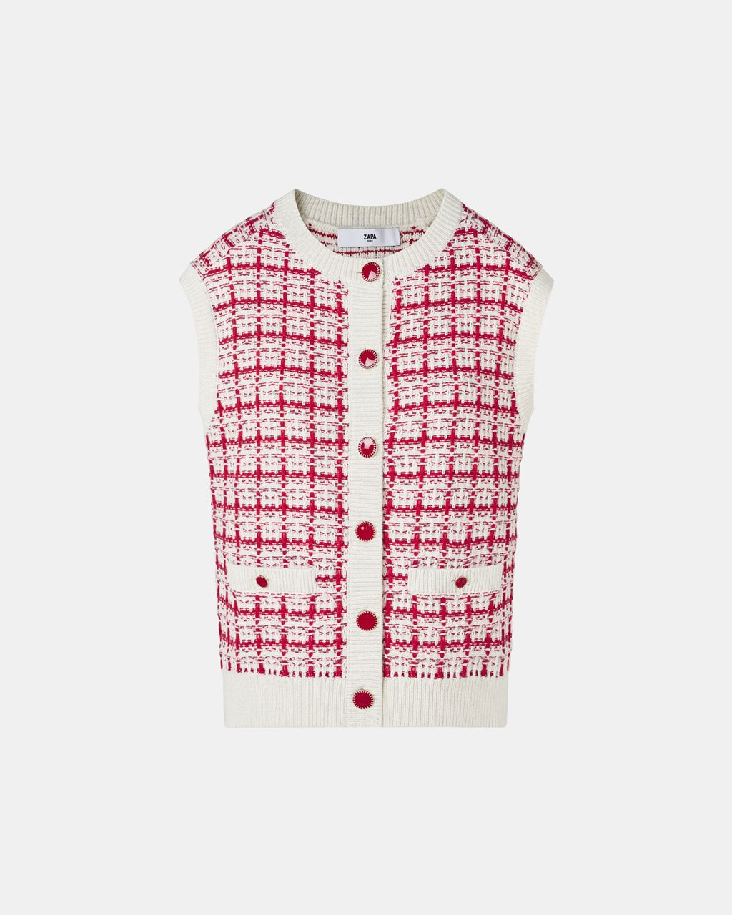 Gilet sans manches façon tweed bicolore_6