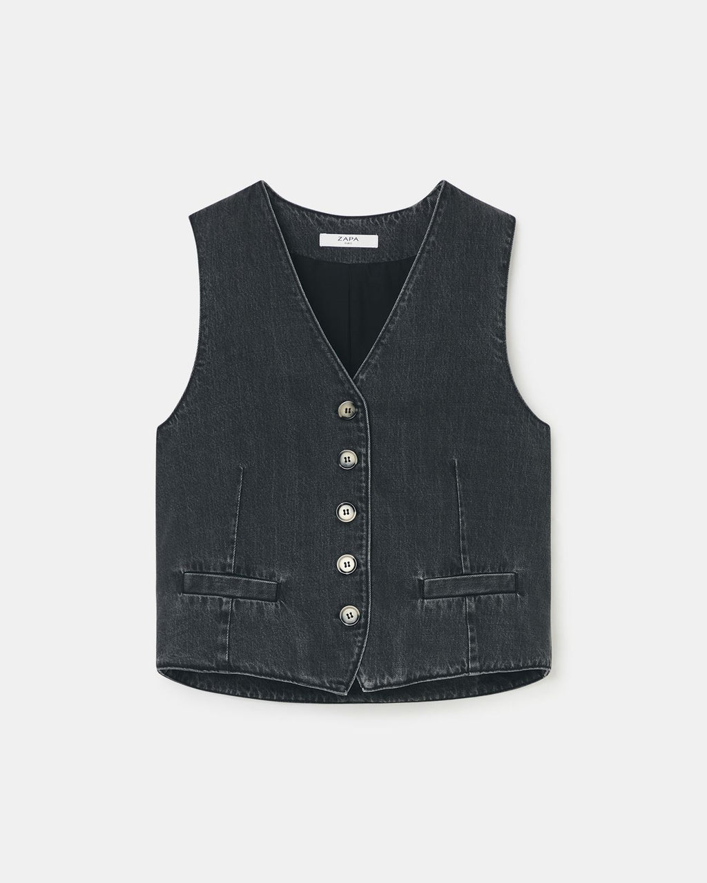 Gilet sans manches en jean noir_5