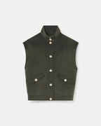 Khaki sleeveless jacket_5