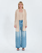 Long openwork sequined champagne cardigan_4