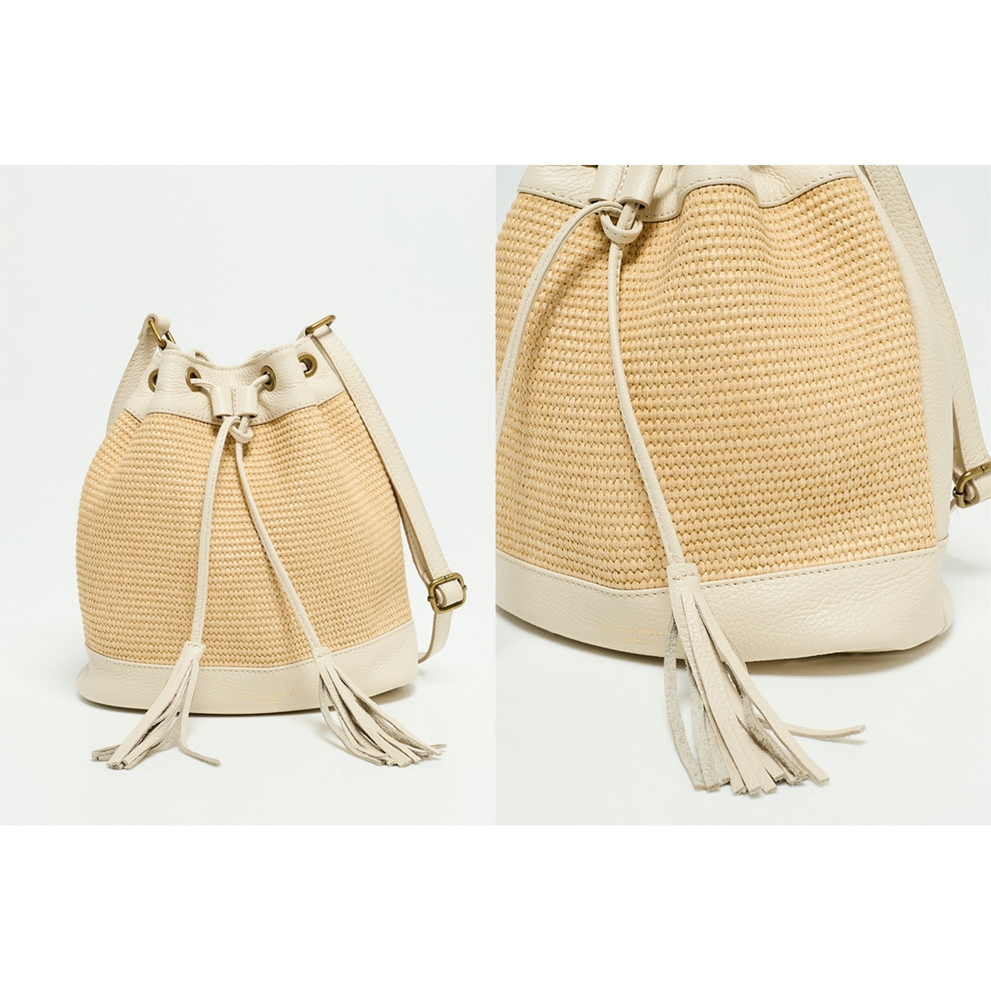 Cerise Raffia Crossbody Bag - Off-White