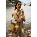 Sac A Bandouliere Cerise Rafia - Camel