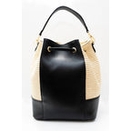Bolso De Hombro Cerise De Rafia - Negro
