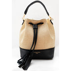 Bolso De Hombro Cerise De Rafia - Negro