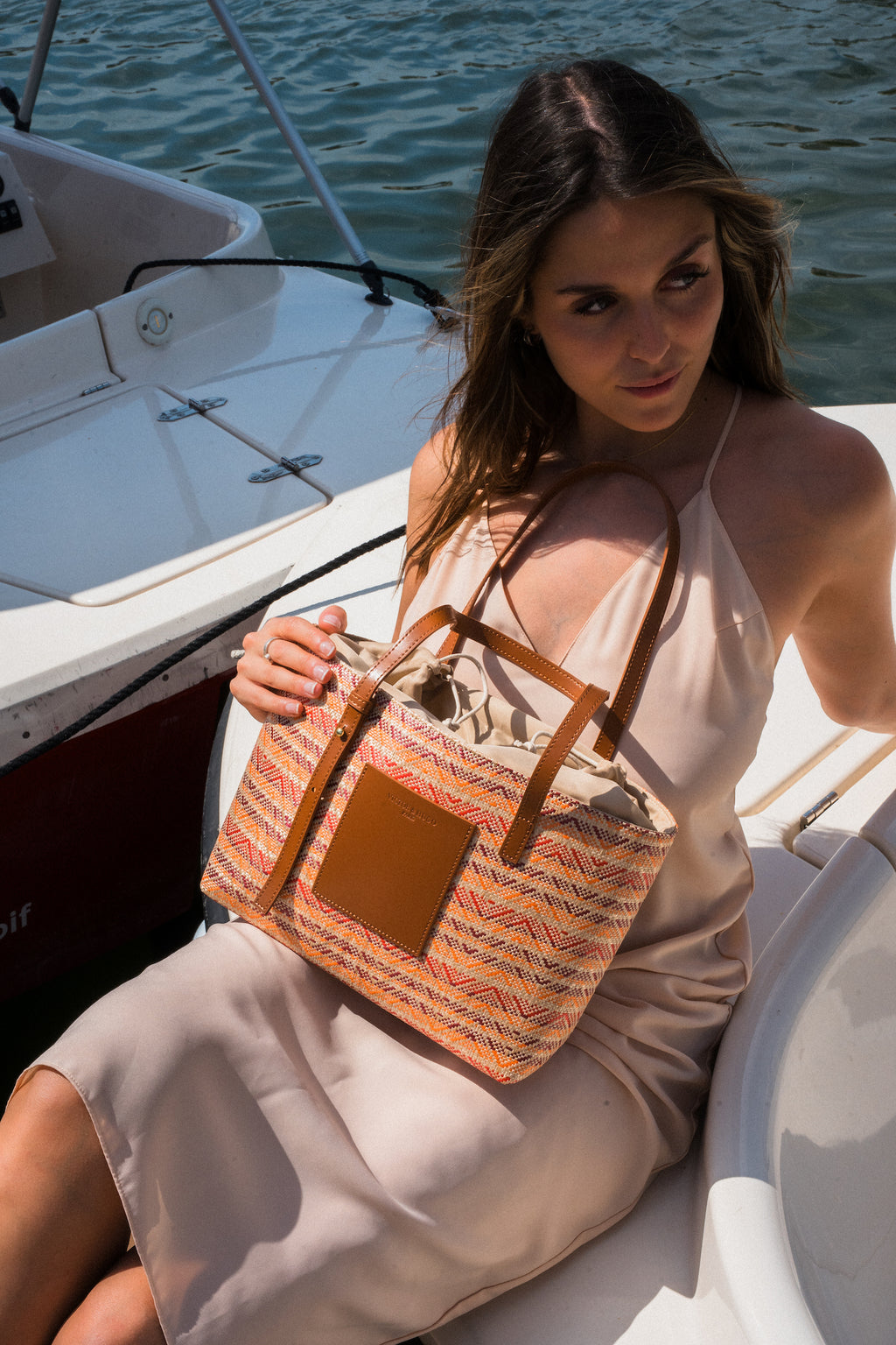 Azura Shoulder Bag - Cognac / Multi Bordeaux