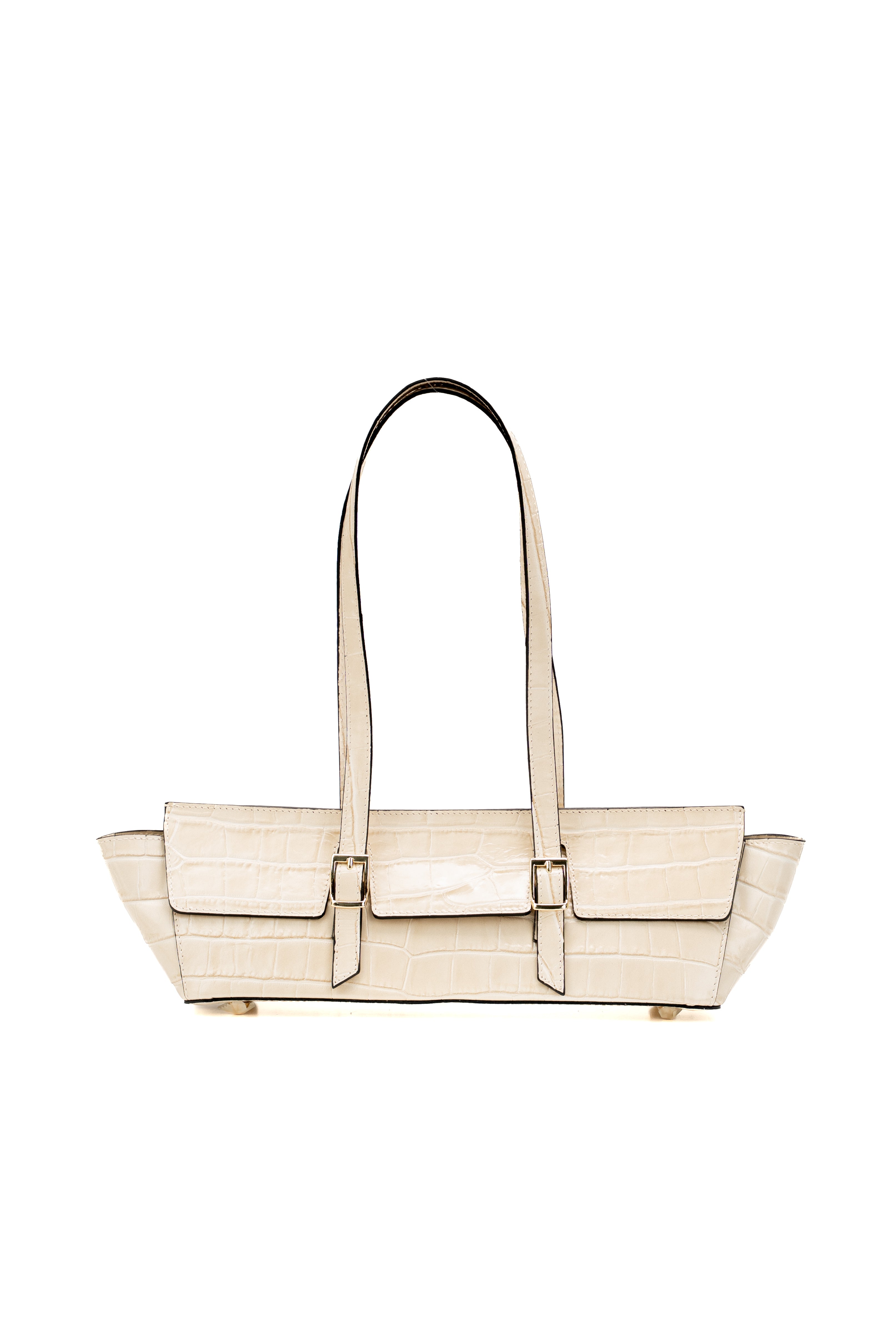 Bolso de hombro Briana de cocodrilo - Beige
