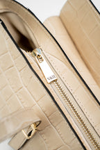 Bolso de hombro Briana de cocodrilo - Beige