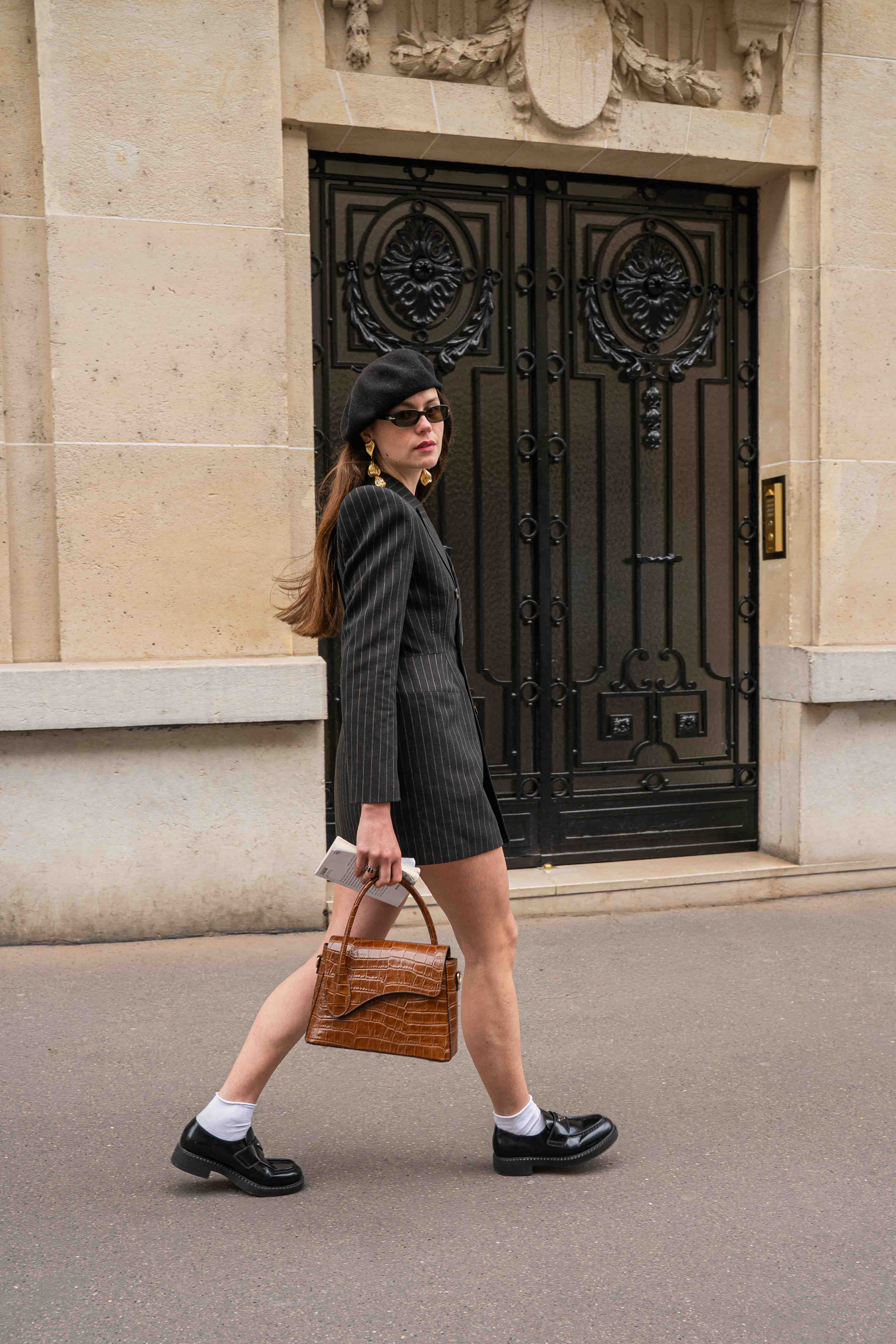 Sac A Bandouliere Sonia Croco - Camel