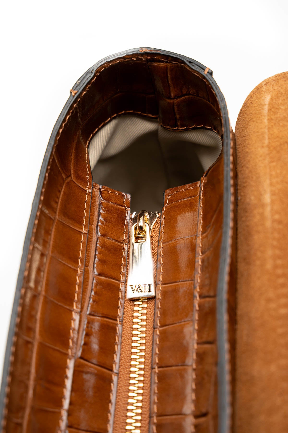 Sac A Bandouliere Sonia Croco - Camel