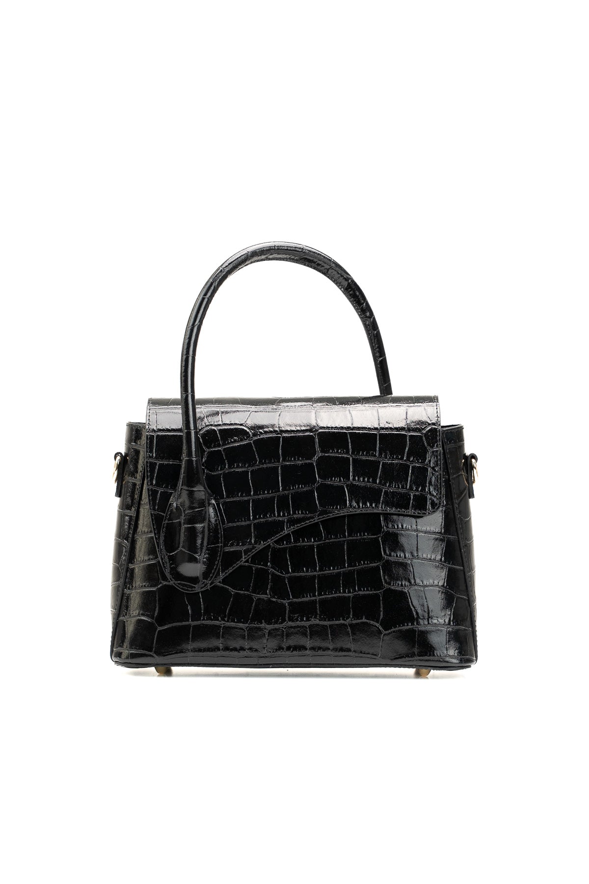 Sac A Bandouliere Sonia Croco - Noir
