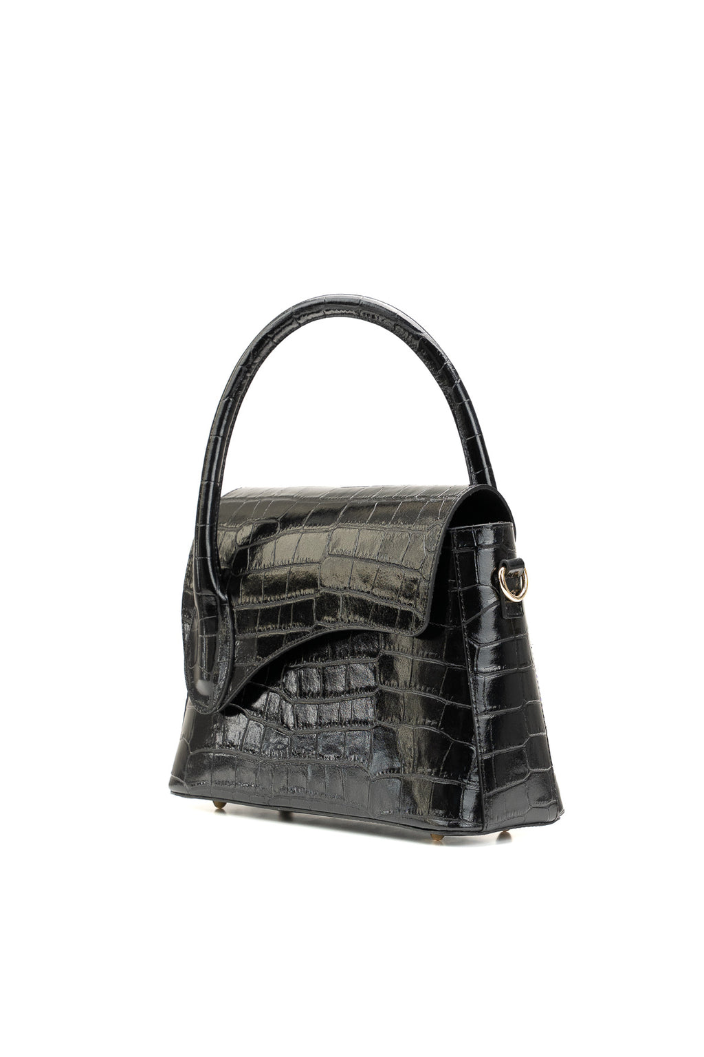 Sac A Bandouliere Sonia Croco - Noir