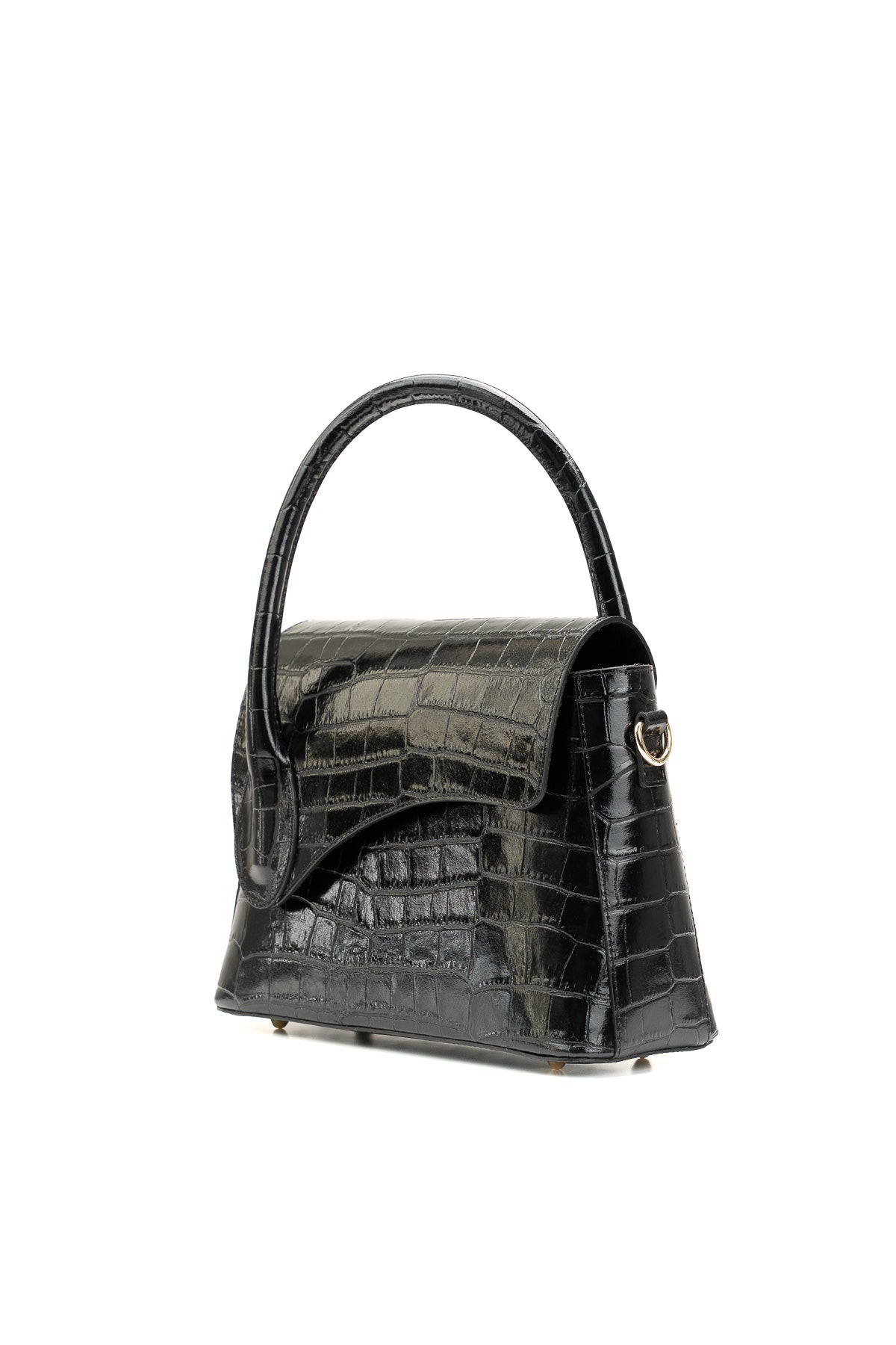 Sac A Bandouliere Sonia Croco - Noir
