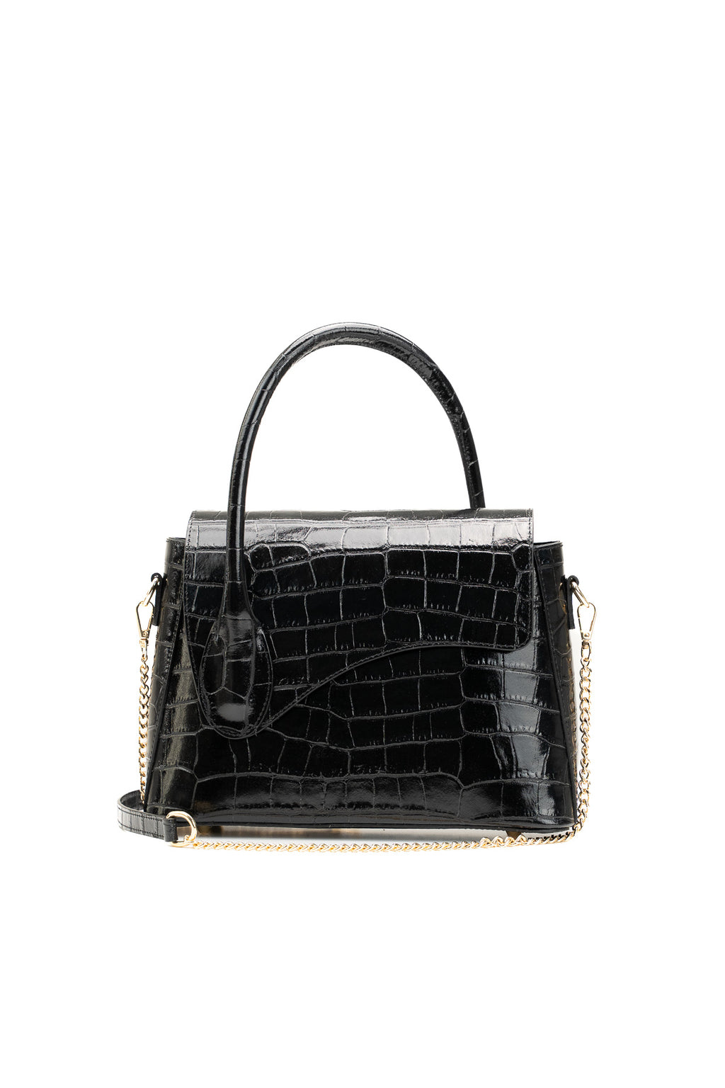 Sac A Bandouliere Sonia Croco - Noir