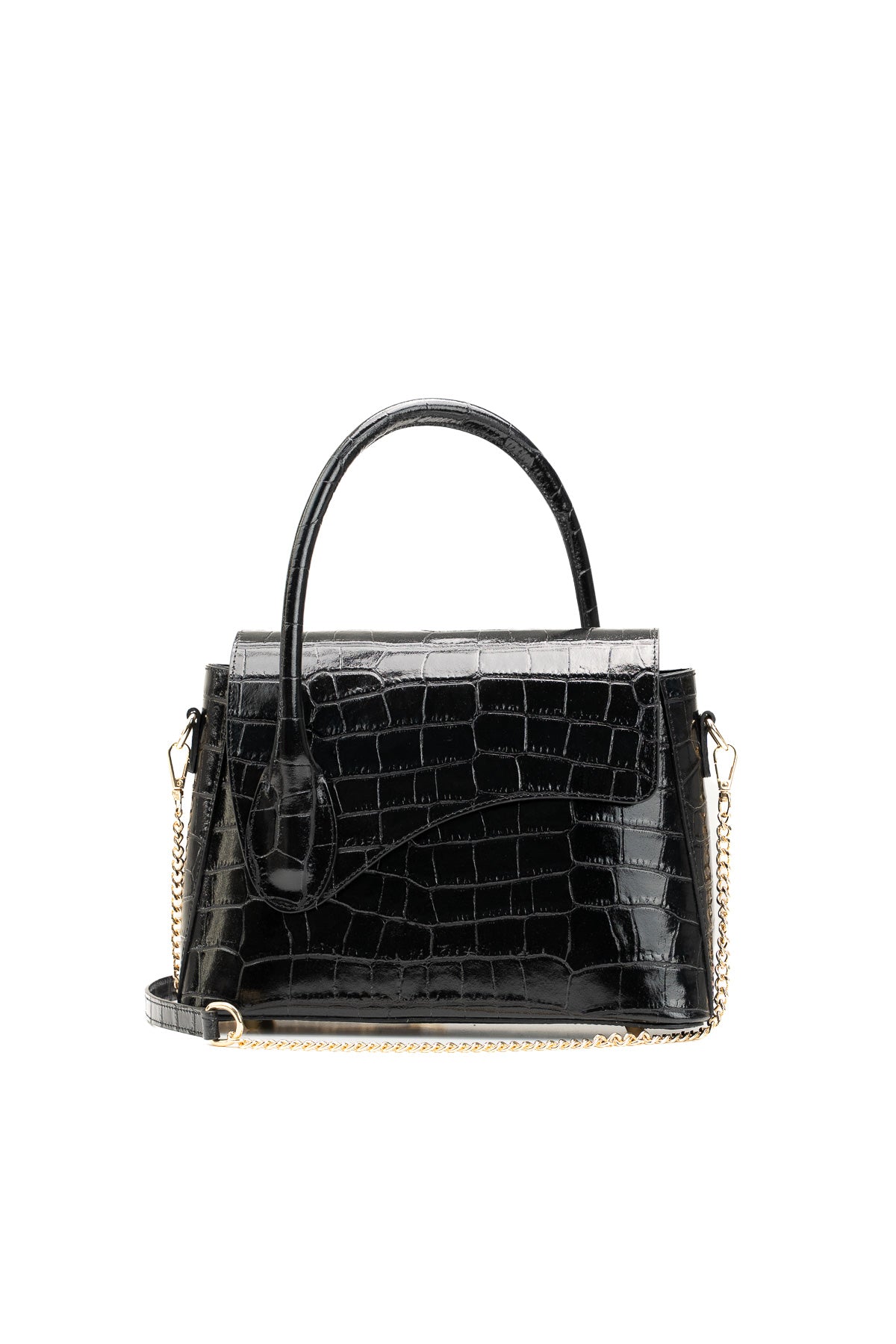 Sac A Bandouliere Sonia Croco - Noir